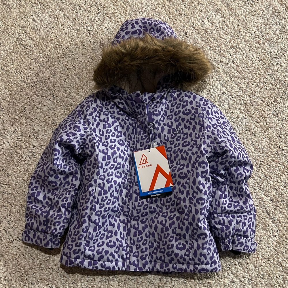 New Ripzone Girls Purple Winter Snow Jacket - Size 4 NWT